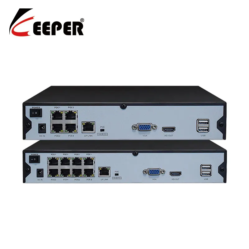 

Keeper 4CH / 8CH NVR POE 1080P 2MP Surveillance CCTV NVR 48V PoE For H.264 IP Camera P2P ONVIF 2MP Network Video Recorder