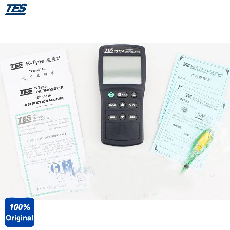 TES-1311 Digital Industrial K Type Thermocouple Thermometer Temperature With Backlight LCD Display
TES-1311 Digital Industrial K Type Thermocouple Thermometer Temperature With Backlight LCD Display