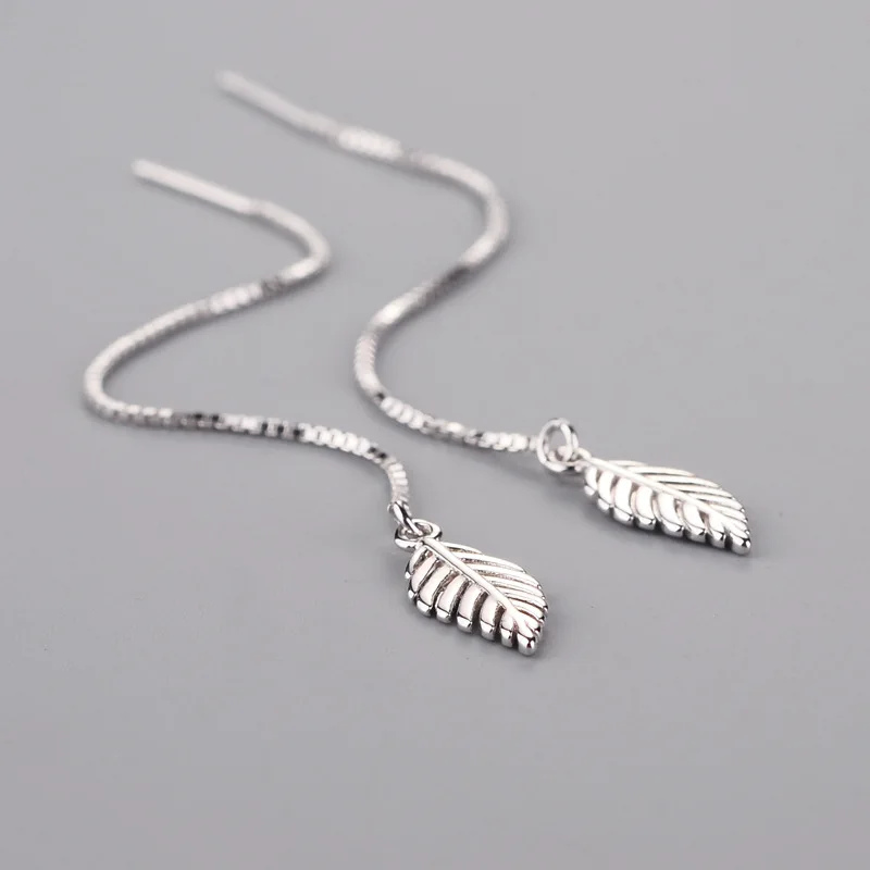 Daisies 925 Sterling Silver Jewelry Leaves/Feather Dangle Long Earrings for Girls Student Women Ear Line Boucles d'oreilles
Daisies 925 Sterling Silver Jewelry Leaves/Feather Dangle Long Earrings for Girls Student Women Ear Line Boucles d'oreilles