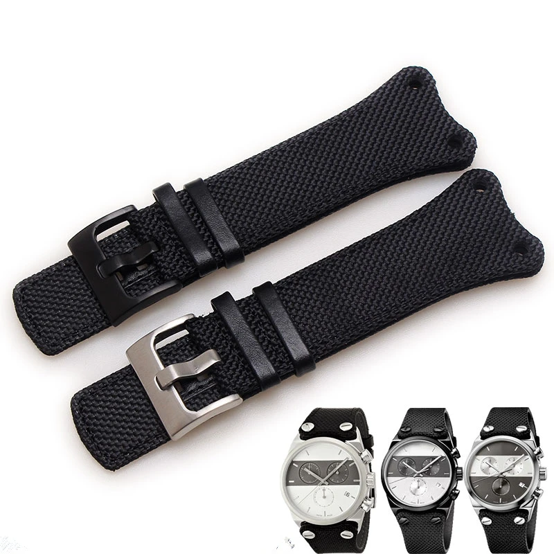 MERJUST 30mm Black Nylon Canvas Bottom Leather Strap Corresponds Fit For CK Watchband K4B381B3 K4B384B6 Wristband Belt
MERJUST 30mm Black Nylon Canvas Bottom Leather Strap Corresponds Fit For CK Watchband K4B381B3 K4B384B6 Wristband Belt
