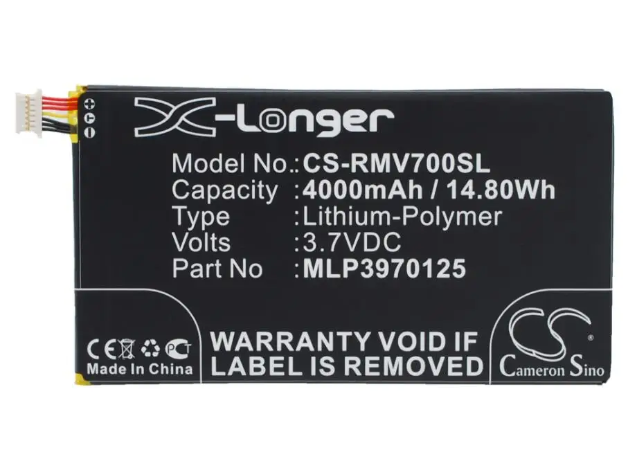 Cameron Sino 4000mah battery for VERIZON Elipsis QMV7A 7in QMV7B MV7A QMV7A 8GB MLP3970125 batteries
Cameron Sino 4000mah battery for VERIZON Elipsis QMV7A 7in QMV7B MV7A QMV7A 8GB MLP3970125 batteries