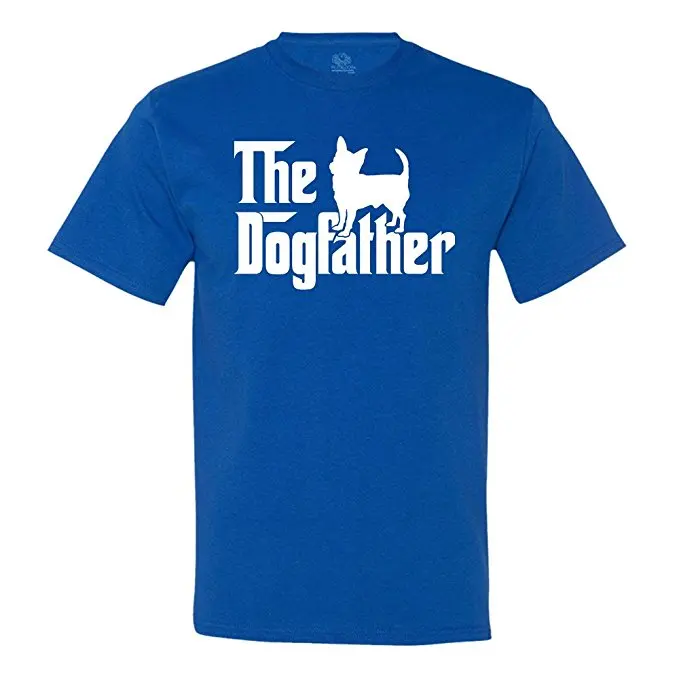 New 2019 Fashion Summer Short Sleeves New Fashion T-Shirt Men Clothing The Dogfather Chihuahua DOG Men's T-Shirt