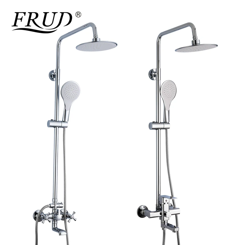FRUD Shower Faucets Silver Bathroom Shower Mixer With Handheld Shower Head Set Chrome Bathtub Faucet Bath Rainfall Shower Set
FRUD Shower Faucets Silver Bathroom Shower Mixer With Handheld Shower Head Set Chrome Bathtub Faucet Bath Rainfall Shower Set