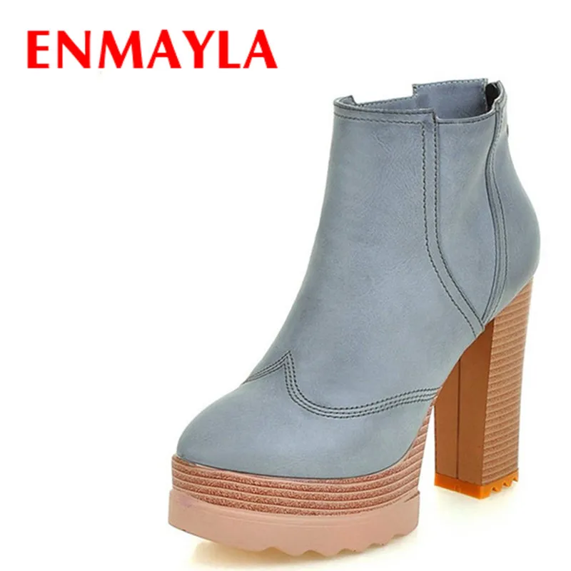 ENMAYLA New Fashion Sexy Black Winter Ankle Boots for Women Platform Round Toe Warm shoes Square High Heels Large Size 34-42
ENMAYLA New Fashion Sexy Black Winter Ankle Boots for Women Platform Round Toe Warm shoes Square High Heels Large Size 34-42