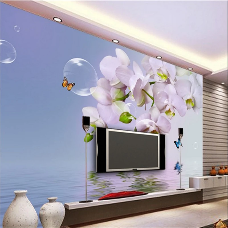 beibehang Large custom wallpaper Phalaenopsis orchid dream bubble reflection TV background wall papel de parede 3d
beibehang Large custom wallpaper Phalaenopsis orchid dream bubble reflection TV background wall papel de parede 3d