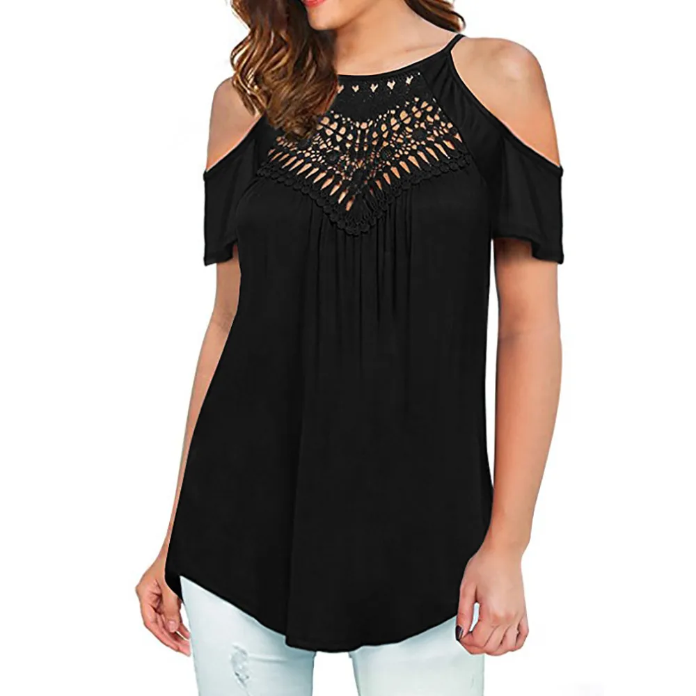 Womens Tops And Blouses Nice Casual Tops Lace O Neck Off Shoulder Cotton Blend Short Sleeve Beach Blouse Tops
Womens Tops And Blouses Nice Casual Tops Lace O Neck Off Shoulder Cotton Blend Short Sleeve Beach Blouse Tops