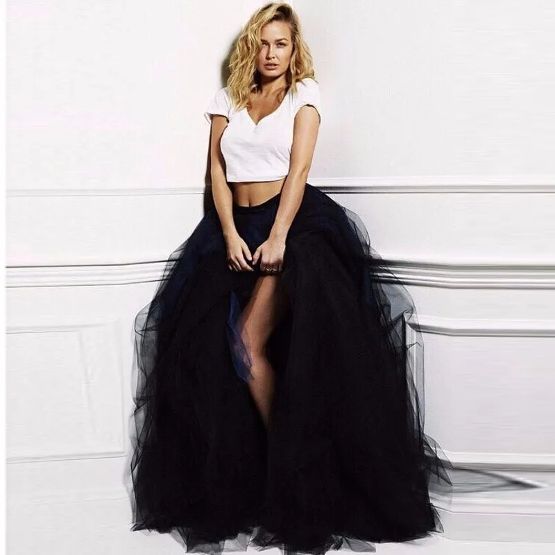 High Slit Tulle Skirt Hot Sale Fashion Ball Gown Black Tulle Maxi Long Skirts Lush Draped Costume Women Prom Party Skirt Custom
High Slit Tulle Skirt Hot Sale Fashion Ball Gown Black Tulle Maxi Long Skirts Lush Draped Costume Women Prom Party Skirt Custom