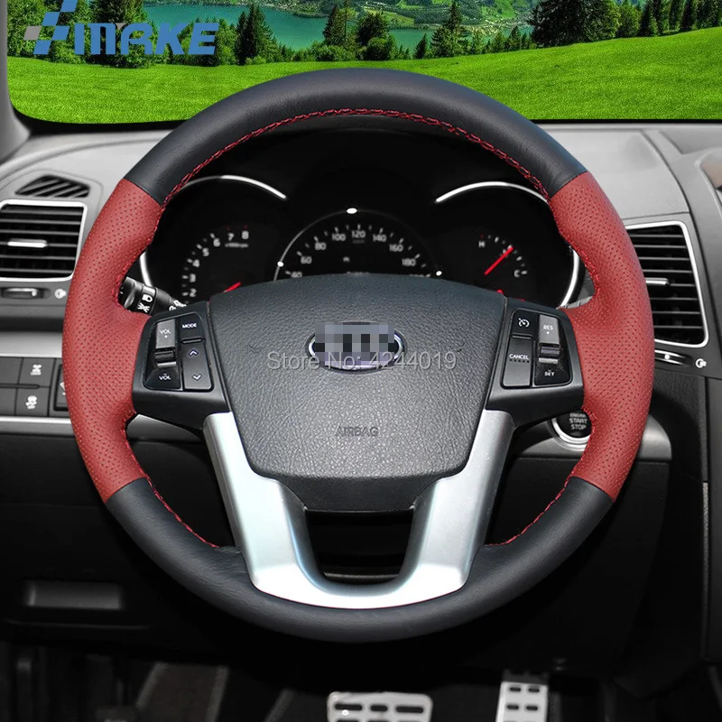 For KIA Sorento 09-13 Black Red Leather DIY Hand Sewing steering wheel cover car accessories
For KIA Sorento 09-13 Black Red Leather DIY Hand Sewing steering wheel cover car accessories