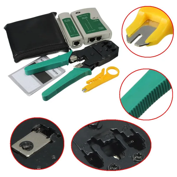 Портативный высокоскоростной кабельный тестер RJ45 RJ11 RJ12 CAT5/E LAN 3 в 1 набор