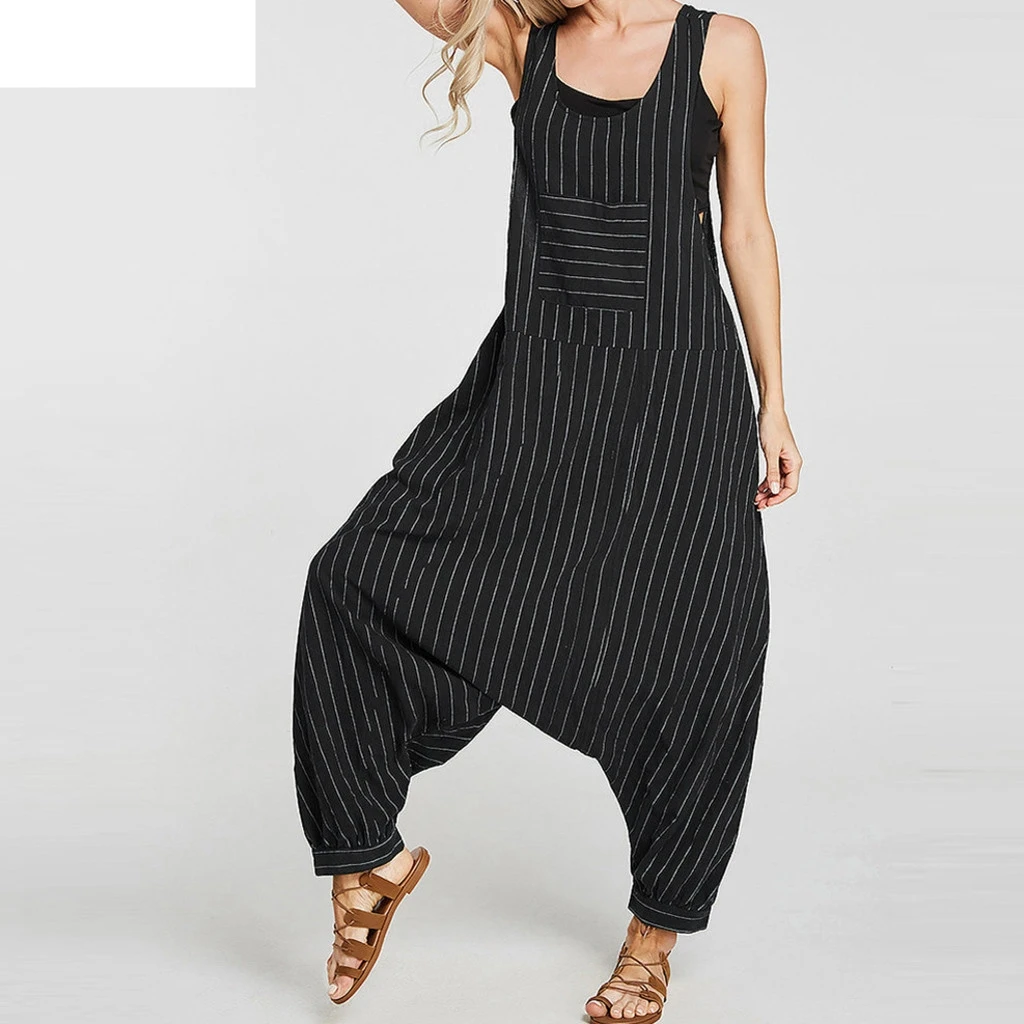 JAYCOSIN 2019 Hot Women Casual Loose Stripe Print Sleeveless Drop Crotch Overall Pocket Jumpsuit 19MAY3
JAYCOSIN 2019 Hot Women Casual Loose Stripe Print Sleeveless Drop Crotch Overall Pocket Jumpsuit 19MAY3