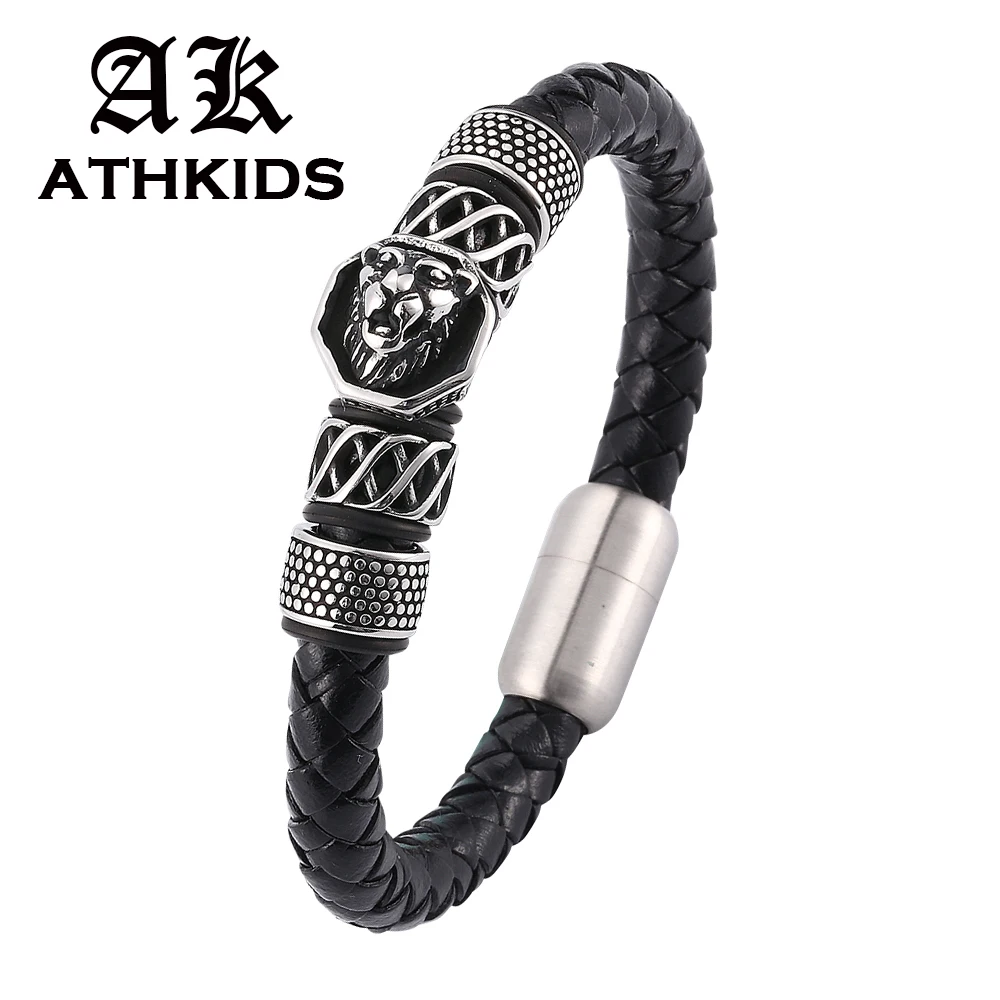 Men Bracelets jewelry Stainless Steel Leather Bracelet Men Braided Rope Wristband Bracelets Lion Bangles Fashion Jewelry PD0077
Men Bracelets jewelry Stainless Steel Leather Bracelet Men Braided Rope Wristband Bracelets Lion Bangles Fashion Jewelry PD0077