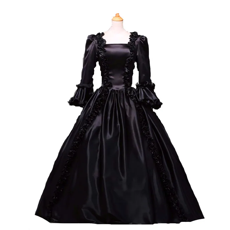 Victorian Dance Dress Black Gothic Victorian Stage Ball Gown/ Rococo Style Event Dress
Victorian Dance Dress Black Gothic Victorian Stage Ball Gown/ Rococo Style Event Dress