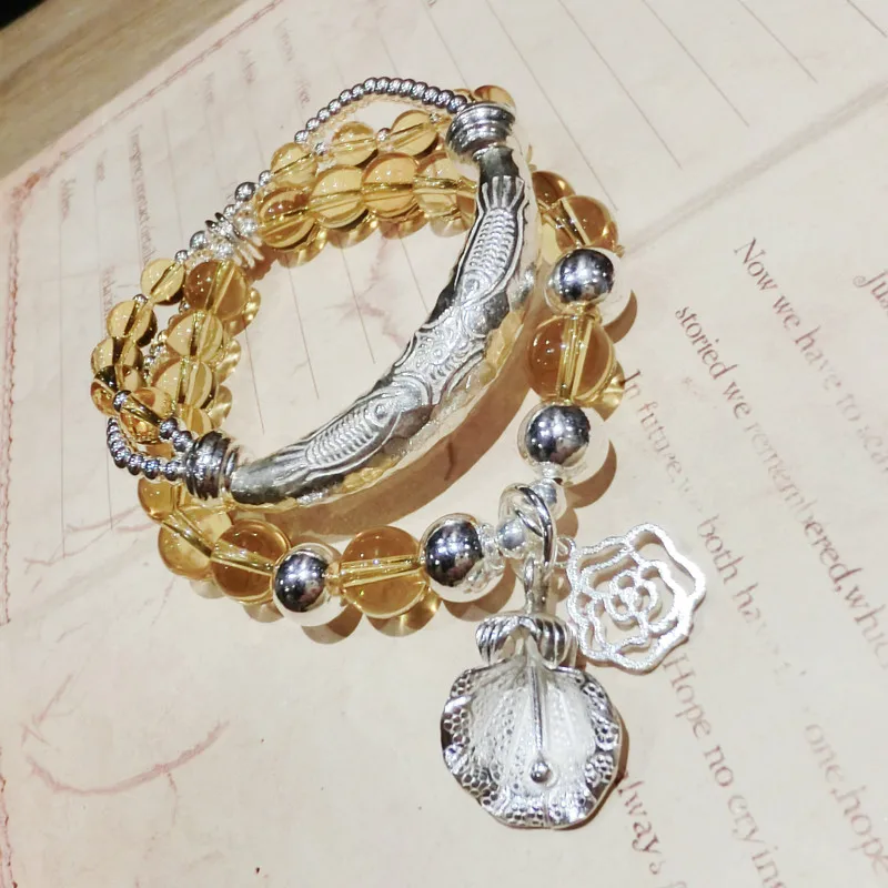 Accessories Pure Silver Yellow Crystal Bracelet Jewelry Customized Original Handmade Silver Jewelry One Substitute
Accessories Pure Silver Yellow Crystal Bracelet Jewelry Customized Original Handmade Silver Jewelry One Substitute