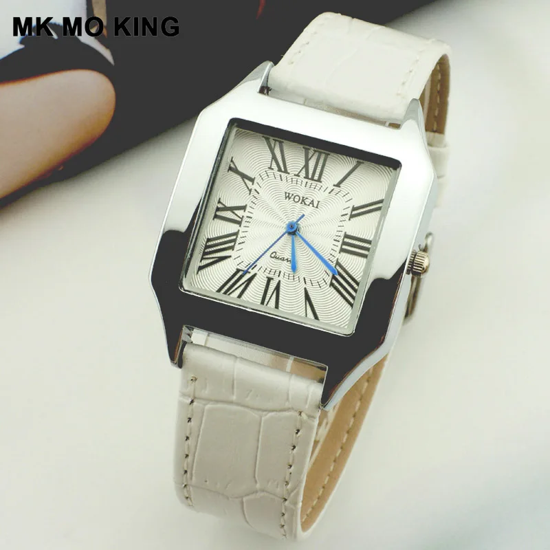 Новая мода упрощенная Корейская версия часы с ремешком из натуральной кожи