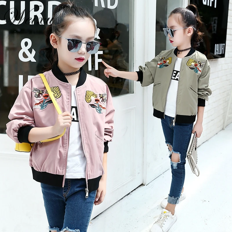 Children's Spring Autumn Coats Baby Girl Softshell Jackets Kids Embroidery Bomber Baseball Jacket Clothes for Girls 6 10 12 Year
Children's Spring Autumn Coats Baby Girl Softshell Jackets Kids Embroidery Bomber Baseball Jacket Clothes for Girls 6 10 12 Year