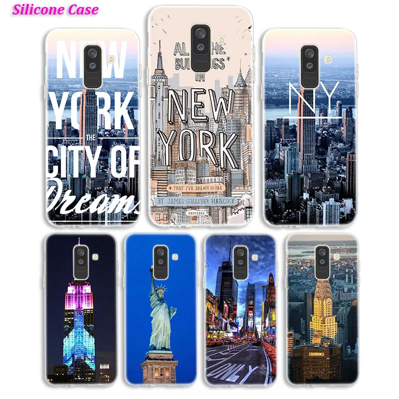 Силиконовый чехол для телефона New York Fashion Samsung Galaxy A8S A6S A9 A8 Star A7 A6 A5 A3 Plus 2018 2017 2016