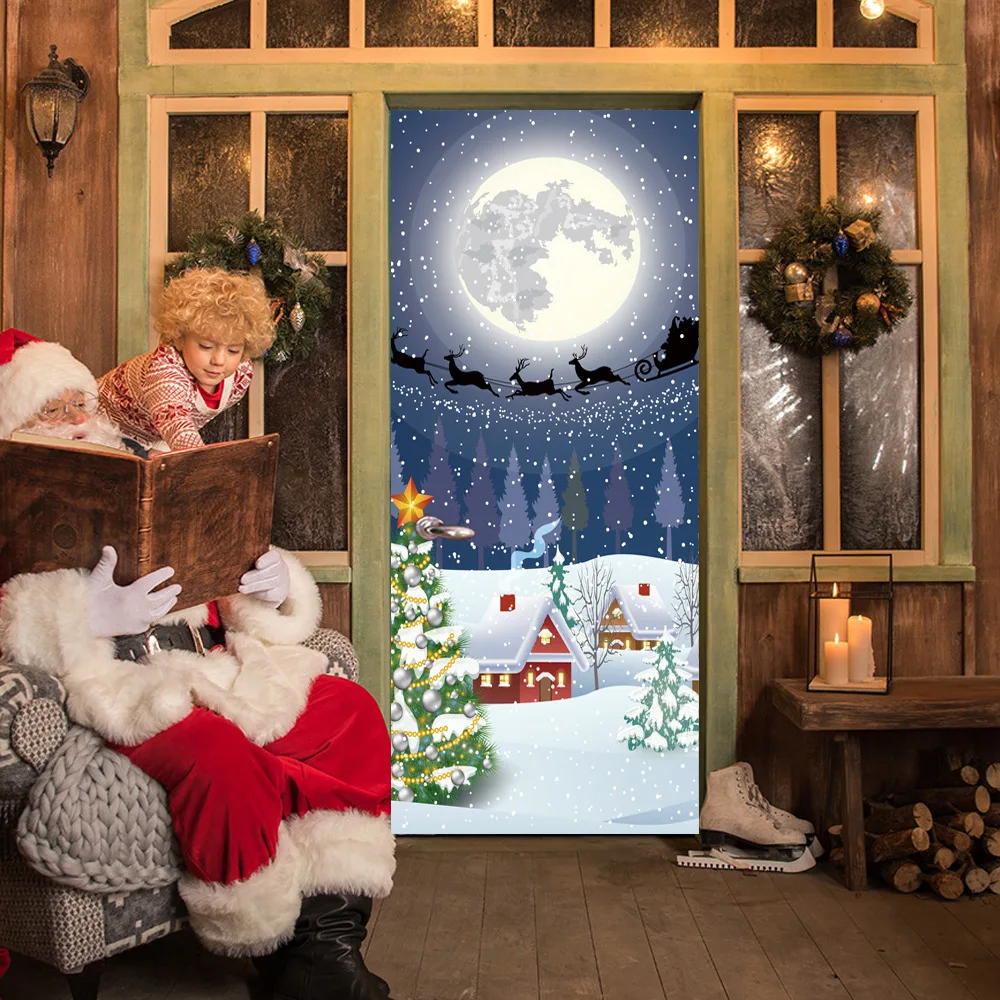 77x200cm Christmas Tree Door Stickers For Living Room Bedroom Snow Moon Home Decor Decal Self Adhesive Waterproof Mural Paper
77x200cm Christmas Tree Door Stickers For Living Room Bedroom Snow Moon Home Decor Decal Self Adhesive Waterproof Mural Paper
