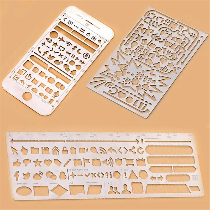 2pcs /lot Creative Portable Hollow Out Stainless Steel Stencils Ruler For Travel Diary Notebook /filofax Template 3 patterns
2pcs /lot Creative Portable Hollow Out Stainless Steel Stencils Ruler For Travel Diary Notebook /filofax Template 3 patterns