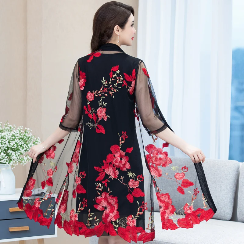 New Women Floral Embroidered Long Jacket Summer Net Cardigan Casual Long Sleeved Thin Coats Ladies Vintage Beach Outerwear 5XL
New Women Floral Embroidered Long Jacket Summer Net Cardigan Casual Long Sleeved Thin Coats Ladies Vintage Beach Outerwear 5XL