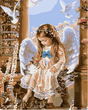 Diy digital Painting angel baby girl home decorative wall pictures living room canvas painting frameless 40X50cm AOP065
Diy digital Painting angel baby girl home decorative wall pictures living room canvas painting frameless 40X50cm AOP065