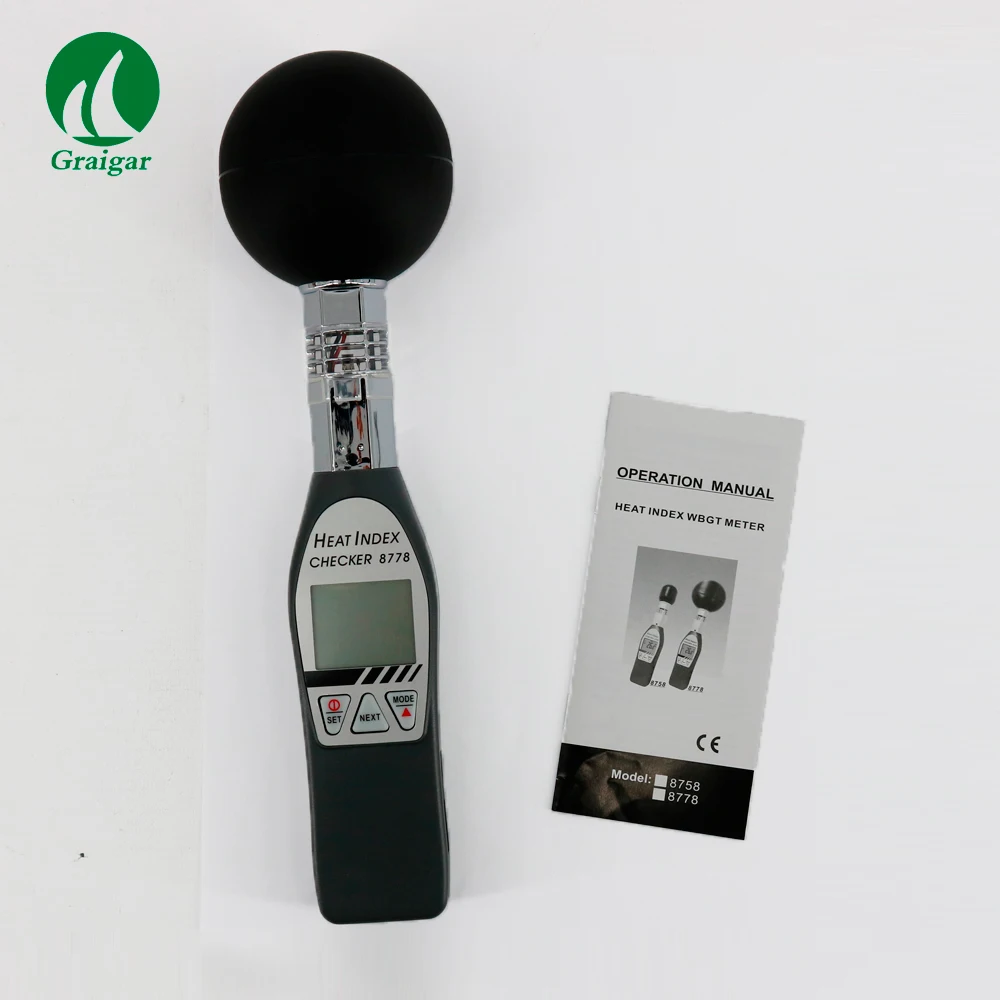 AZ8778 Digital Handheld Black Ball Thermometer Hygrometer Meter For Check Dangerous Heat Conditions Through WBGT
AZ8778 Digital Handheld Black Ball Thermometer Hygrometer Meter For Check Dangerous Heat Conditions Through WBGT