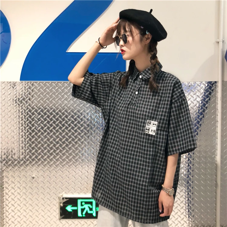 Women Korean Harajuku Shirts Preppy Style Turn-down Collar Short Sleeve Sweet Long Blouses Students All Match Fresh Loose Blusas
Women Korean Harajuku Shirts Preppy Style Turn-down Collar Short Sleeve Sweet Long Blouses Students All Match Fresh Loose Blusas