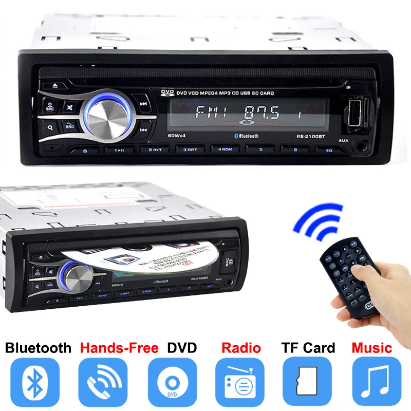 Авторадио CD плеер автомобильный DVD Automotivo 1 Din 12 V Bluetooth Радио Аудио USB автоматически