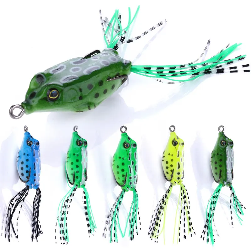 

HENGJIA 200pcs 5.5CM 8G salmon sneakhead japan fish bait frog fishing lures top water bait artificial soft bait squid jig