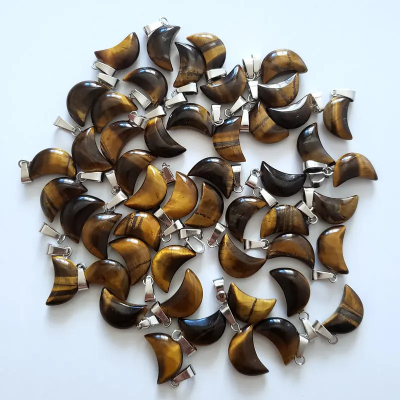 Wholesale 50pcs/lot fashion top quality reiki natural stones tiger eye crescent moon charms pendants for jewelry making free
Wholesale 50pcs/lot fashion top quality reiki natural stones tiger eye crescent moon charms pendants for jewelry making free