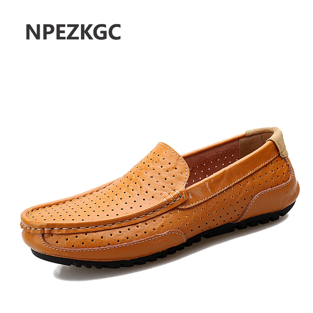 NPEZKGC Men's Genuine Leather Loafers Summer Holes Breathable Men Shoes Slip-on Casual Driving Shoes moccasins
NPEZKGC Men's Genuine Leather Loafers Summer Holes Breathable Men Shoes Slip-on Casual Driving Shoes moccasins