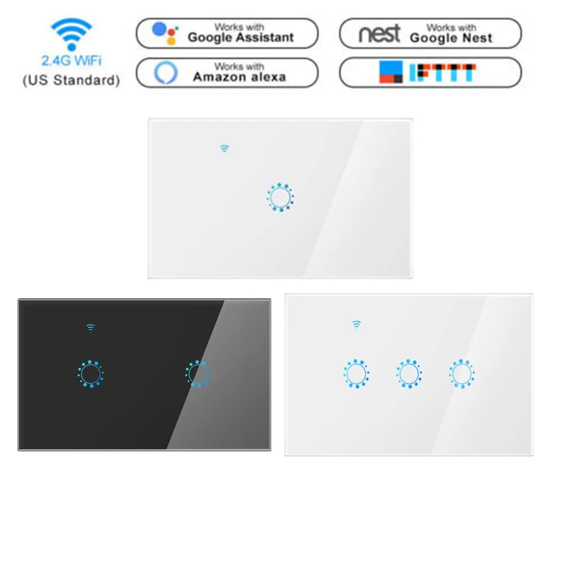 Ewelink APPWifi Wall Touch Switch 1 2 3 Gang Glass Panel Wall Light Switch Support Alexa Google Home US AC100V~AC230V 2200w
Ewelink APPWifi Wall Touch Switch 1 2 3 Gang Glass Panel Wall Light Switch Support Alexa Google Home US AC100V~AC230V 2200w