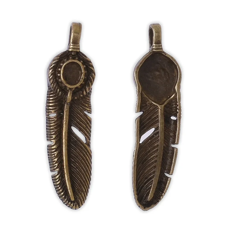 5pcs 32x8mm Vintage Feather Pendant,pendant tray with 3.5x2.5mm bezel,brass filled,pendant bezel,antique bronze plated-10113808
5pcs 32x8mm Vintage Feather Pendant,pendant tray with 3.5x2.5mm bezel,brass filled,pendant bezel,antique bronze plated-10113808