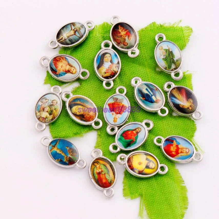 250pcs zinc alloy Catholic Religious Church Medals Saints Spacer End Connecor Charm Bead L1708 14.9x7.85mm
250pcs zinc alloy Catholic Religious Church Medals Saints Spacer End Connecor Charm Bead L1708 14.9x7.85mm