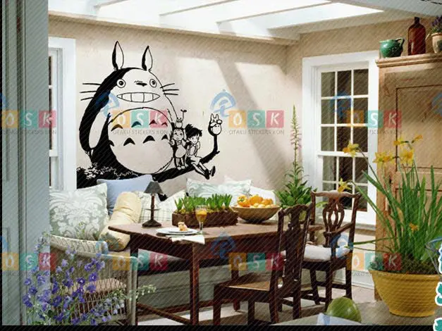 Аниме наклейка Тоторо японский мультфильм косплей вентиляторы Наклейка на стену