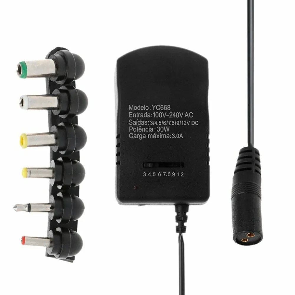 Универсальное зарядное устройство AC/DC адаптеры 3V 4 5 V 5V 6V 7 9V 12V 30W 3A Регулируемое