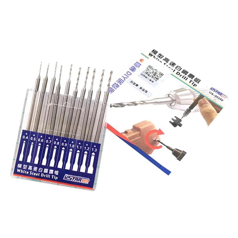 OHS Ustar 90280 Model White Steel Drill Tip Bit Set 10 Pcs/Set Hobby Cutting Tools Accessory
OHS Ustar 90280 Model White Steel Drill Tip Bit Set 10 Pcs/Set Hobby Cutting Tools Accessory