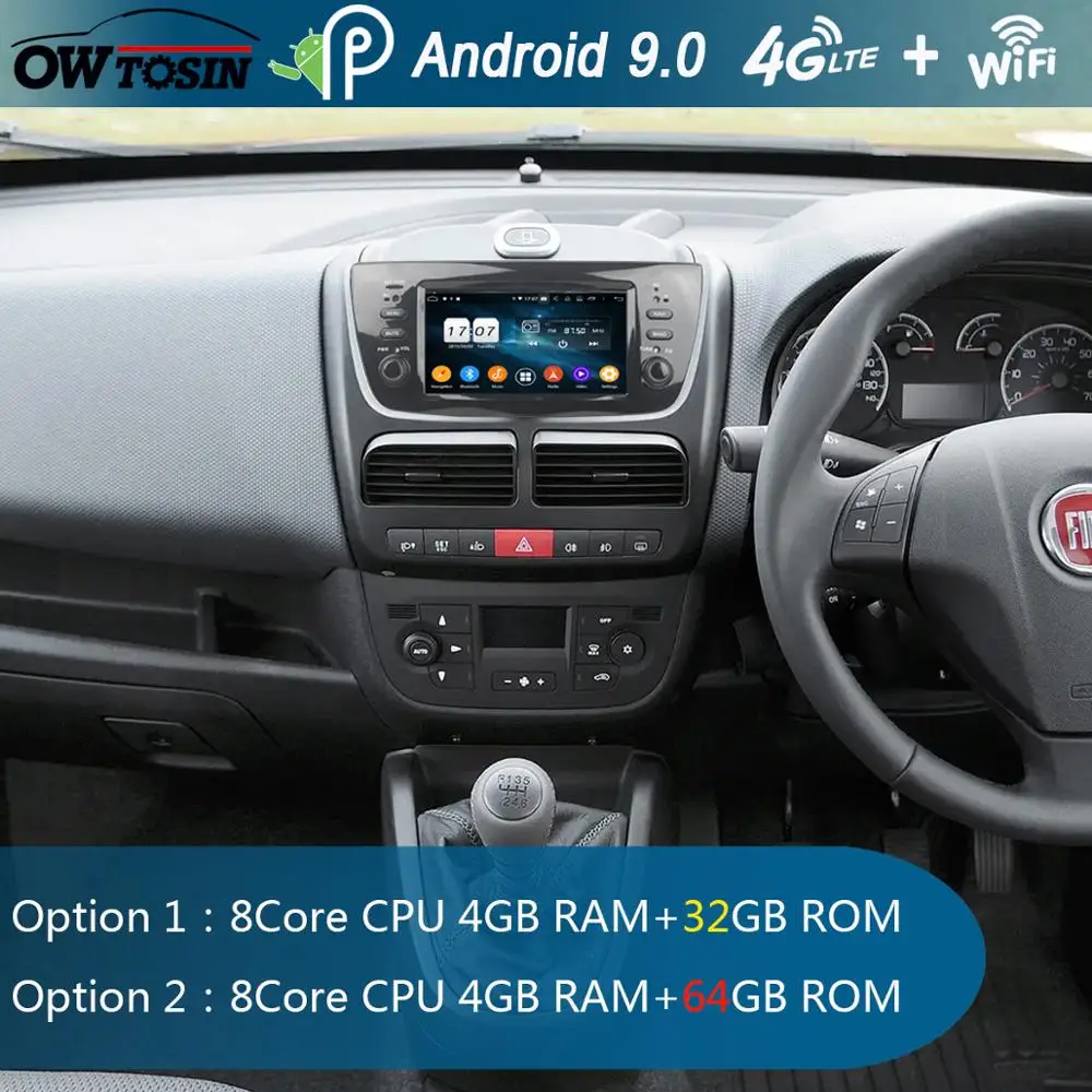 6" IPS 8Core 800*480 4G RAM+64G ROM Android 9.0 Car DVD Player For Fiat DOBLO 2010-2014 CarPlay Parrot BT Radio Adas | Автомобили и