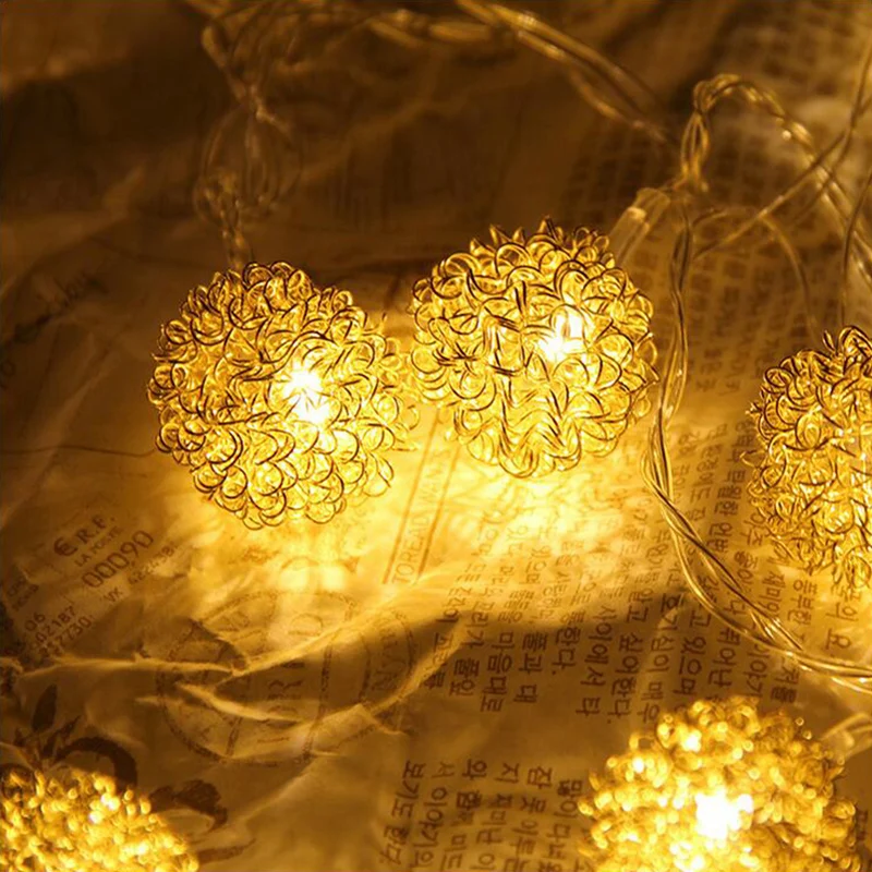 5m 20 LED Fairy Lights Christmas Lights Outdoor Garlands Iron Metal Ball Guirlande Lumineuse LED String Lights Luces Decorativas
5m 20 LED Fairy Lights Christmas Lights Outdoor Garlands Iron Metal Ball Guirlande Lumineuse LED String Lights Luces Decorativas
