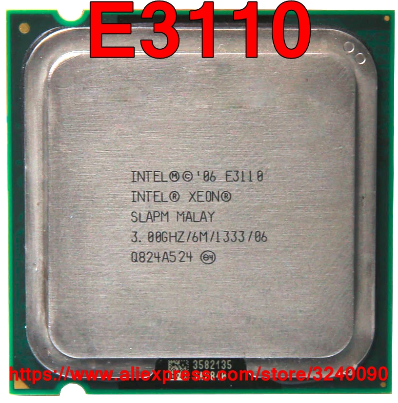 Оригинальный процессор Intel CPU XEON E3110 3 00 ГГц/6 МБ/1333 МГц двухъядерный разъем 775