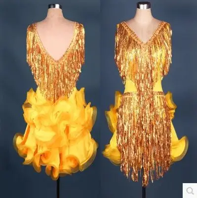 Latin dance costume sexy senior spandex V neck tassel latin dance dress for women latin dance competition costume dress
Latin dance costume sexy senior spandex V neck tassel latin dance dress for women latin dance competition costume dress