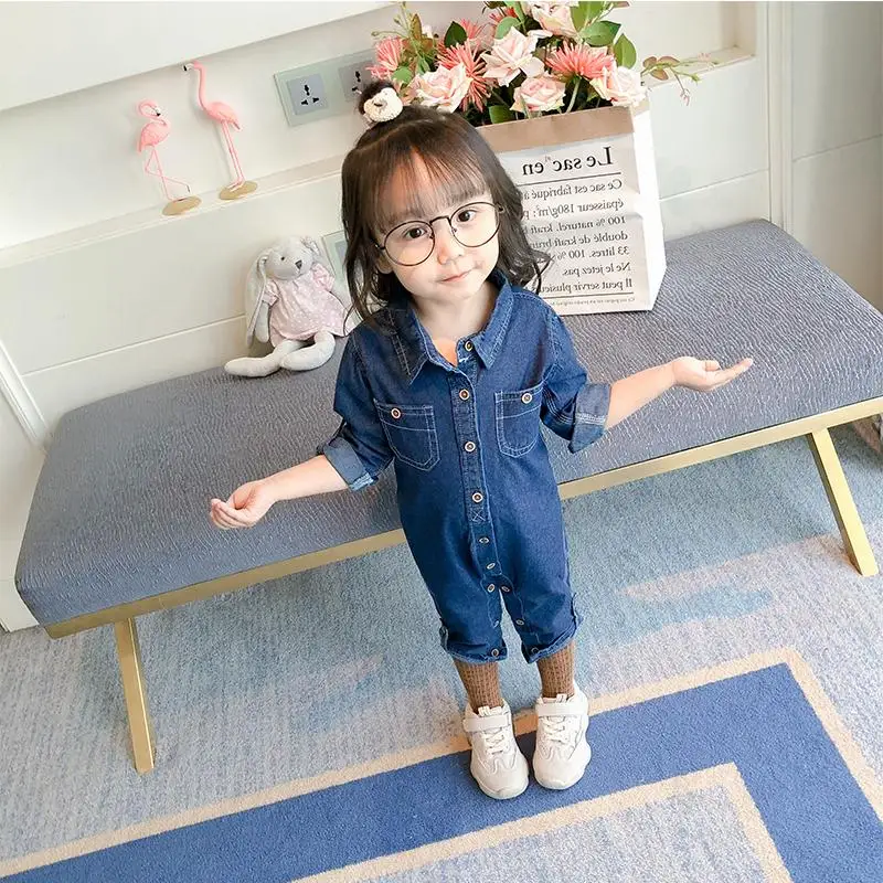 Spring Kids Girls Denim Overalls Baby Girls Long Sleeve Single-Breasted Side Pockets Casual Denim Jumpsuit Children Clothing
Spring Kids Girls Denim Overalls Baby Girls Long Sleeve Single-Breasted Side Pockets Casual Denim Jumpsuit Children Clothing