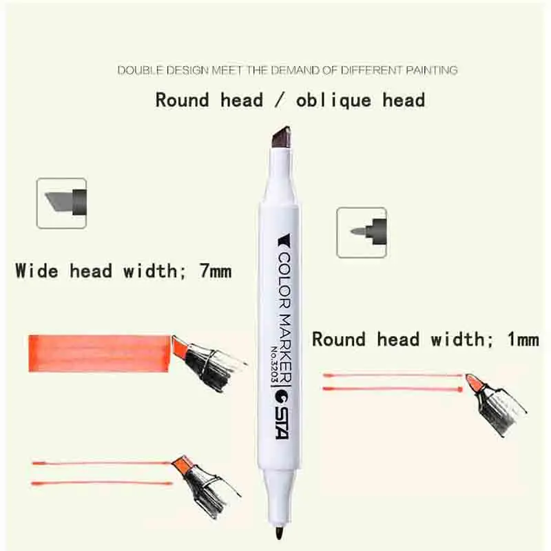 STA 3203 Color Double Art Marker Set 30/40/60/80 Alcoholic Oil Marker Sketch Marker Artist Painting Comic Design Artwork Set
STA 3203 Color Double Art Marker Set 30/40/60/80 Alcoholic Oil Marker Sketch Marker Artist Painting Comic Design Artwork Set