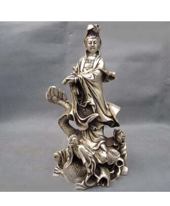 decoration Tibet copper silver 9 Buddhism White Copper Silver Ride Dragon Kwan-yi Guan Yin Boddhisattva Statue SD 506
decoration Tibet copper silver 9 Buddhism White Copper Silver Ride Dragon Kwan-yi Guan Yin Boddhisattva Statue SD 506