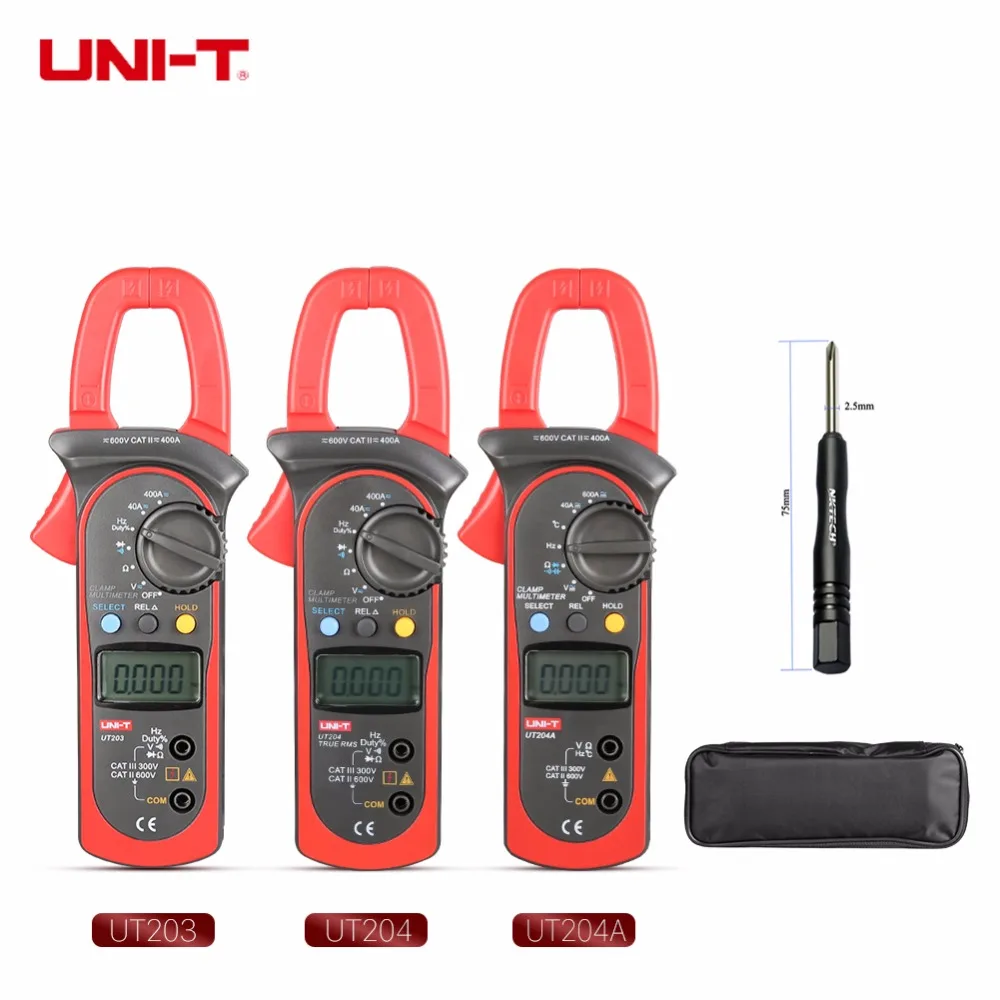 UNI-T Digital Clamp Meter Multimeter UT203 UT204 UT204A AC DC Volt Current Resistance Frequency Duty Cycle Diode Test Auto Range
UNI-T Digital Clamp Meter Multimeter UT203 UT204 UT204A AC DC Volt Current Resistance Frequency Duty Cycle Diode Test Auto Range