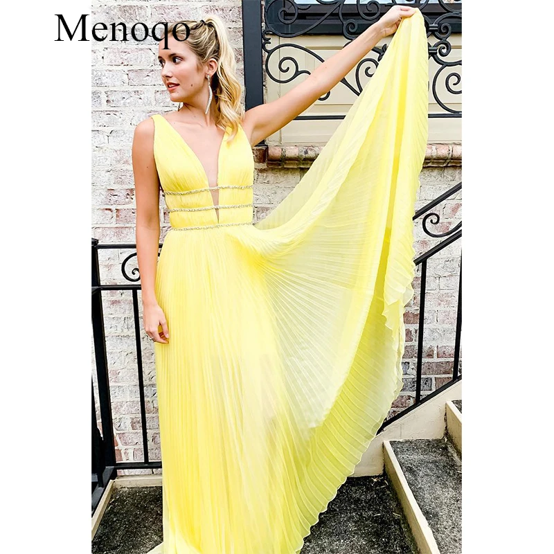 New Simple Prom Dress Yellow A-Line Formal 2020 Prom Party Dresses Chiffon Sleeveless V-Neck Evening Gown Vestido de noite P12
New Simple Prom Dress Yellow A-Line Formal 2020 Prom Party Dresses Chiffon Sleeveless V-Neck Evening Gown Vestido de noite P12