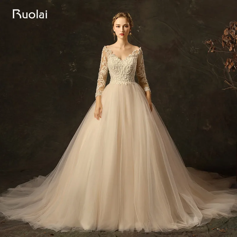 Elegant Wedding Dresses Long Sleeve 2020 Off the Shoulder Wedding Gown V Neck Beaded Lace Bridal Gown Vestido de Casamento RW29
Elegant Wedding Dresses Long Sleeve 2020 Off the Shoulder Wedding Gown V Neck Beaded Lace Bridal Gown Vestido de Casamento RW29
