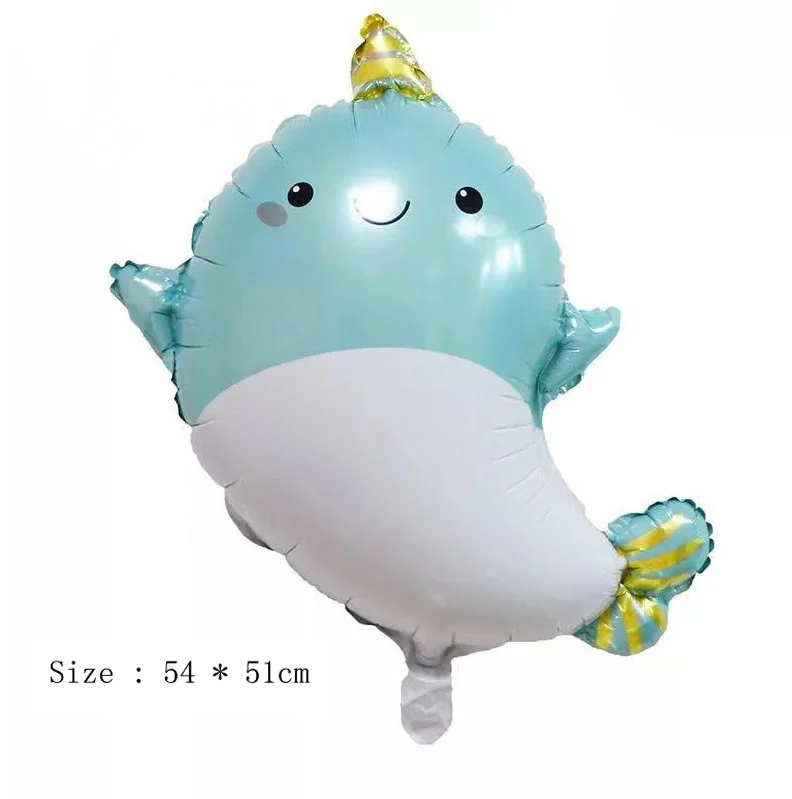 Воздушные шары из фольги в виде мультяшного Кита для вечеринки честь Дня