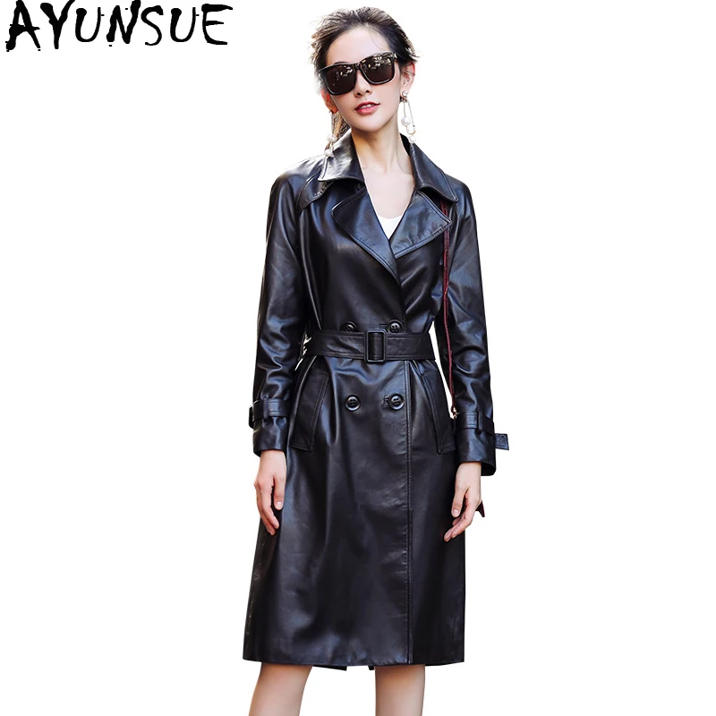 AYUNSUE 2020 Genuine Leather Jacket Women Autumn Natural Sheepskin Coat With Belt Long Trench Female Real Leather Jackets OT1730
AYUNSUE 2020 Genuine Leather Jacket Women Autumn Natural Sheepskin Coat With Belt Long Trench Female Real Leather Jackets OT1730