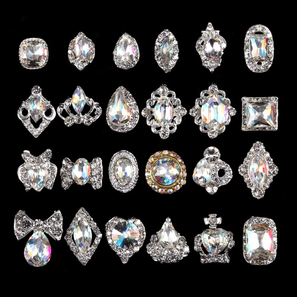 100PCS Crystal Diamond Nail Charms -Nail Decorations Crystal Nail Decals - Silver Alloy Diamonds with Clear Crystals 3501-3524
100PCS Crystal Diamond Nail Charms -Nail Decorations Crystal Nail Decals - Silver Alloy Diamonds with Clear Crystals 3501-3524