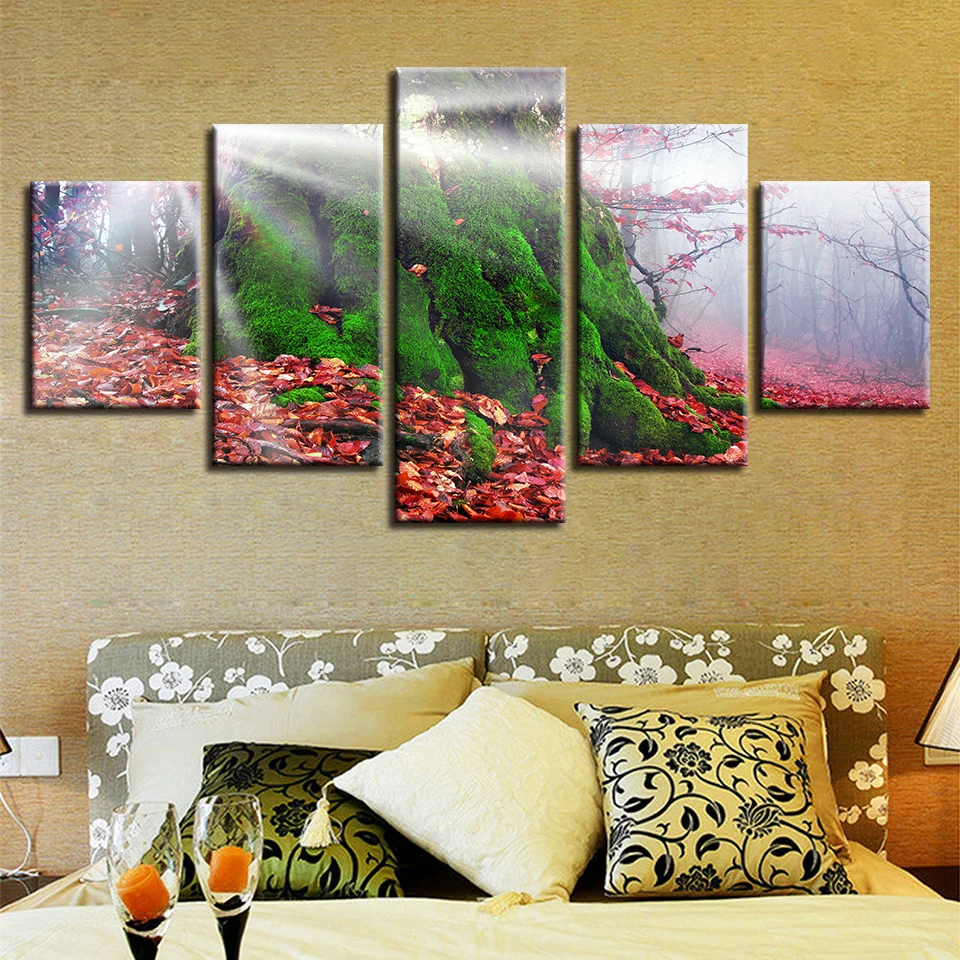 Canvas Printed Picture Wall Art 5 Pieces Red Leaf And Green Tree Sunshine Scenery Painting Poster Modular Home Living Room Decor
Canvas Printed Picture Wall Art 5 Pieces Red Leaf And Green Tree Sunshine Scenery Painting Poster Modular Home Living Room Decor